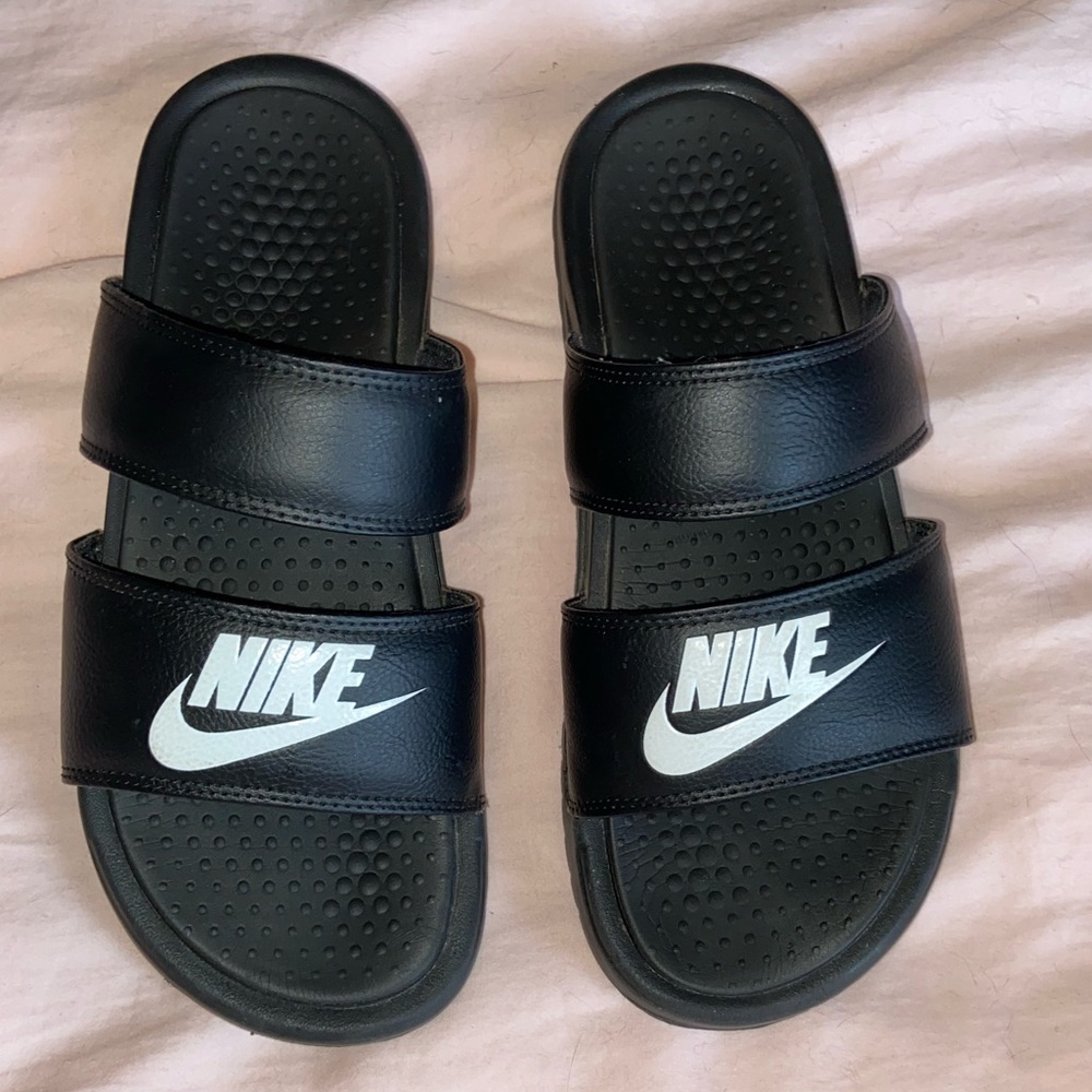 NIKE || Double banded slides slip on shoes